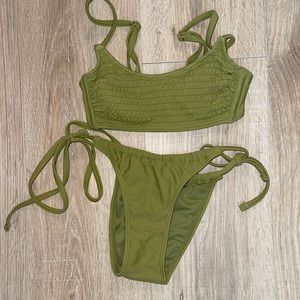 Green runched Bikini